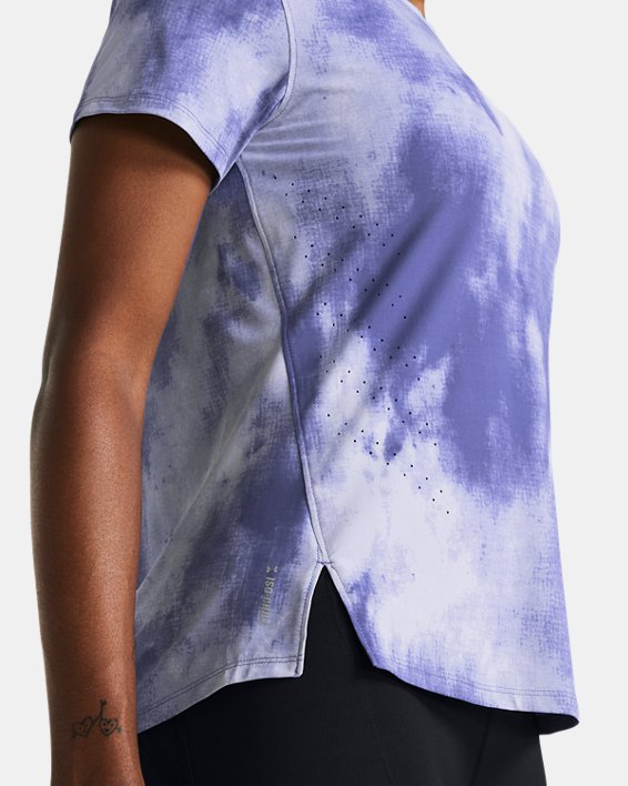Women's UA Launch Elite Printed Short Sleeve, Purple, pdpMainDesktop image number 2